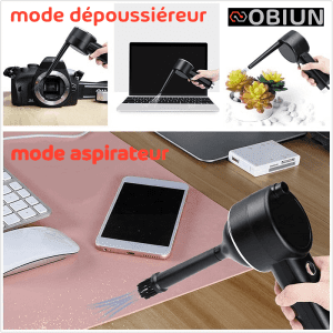 Mini Aspirateur et Souffleur oBiun mode dépoussiéreur et mode aspirateur